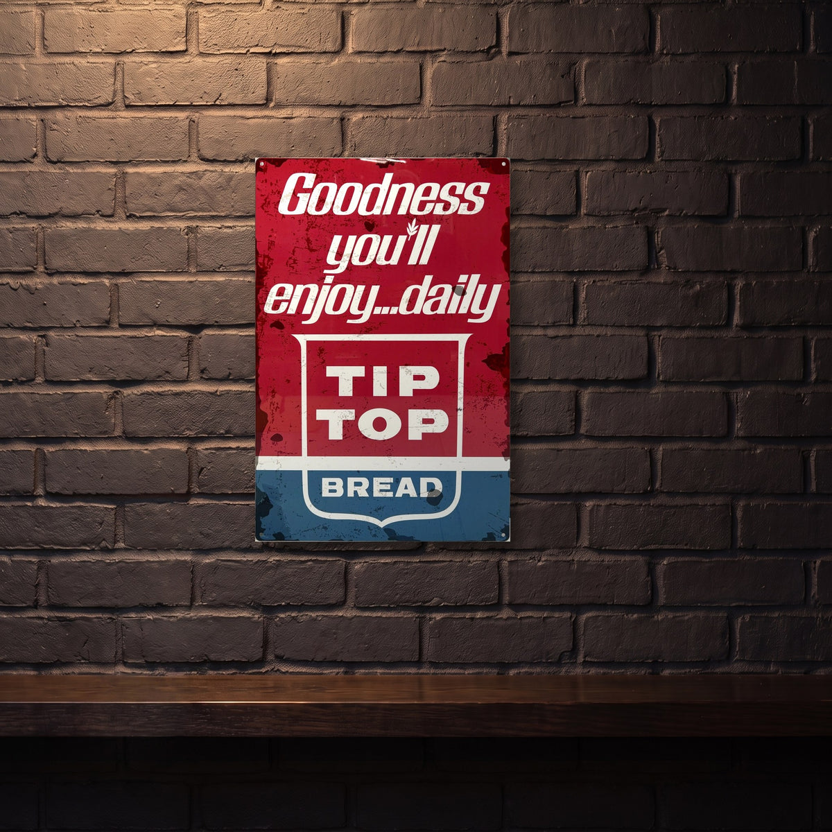 TIP TOP BREAD 600 MM X 400 MM METAL SIGN