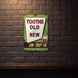 TOOTH OLD & NEW 600 MM X 400 MM METAL SIGN