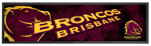 Brisbane Broncos NRL Premium Rubber-Backed Bar Mat Runner - KING CAVE