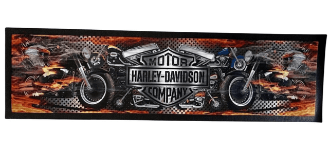 Harley Davidson Motor Company Premium Rubber-Backed Bar Mat Runner - KING CAVE