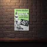 VICTA LAWN MOWERS VINTAGE AD 600 MM X 400 MM METAL SIGN