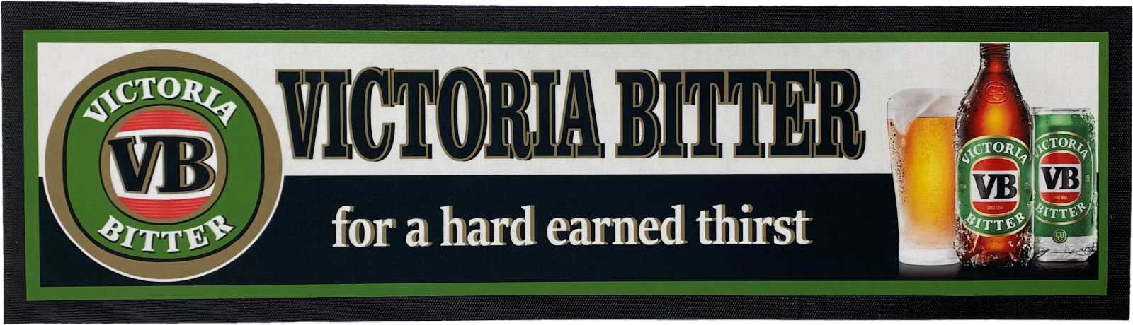 VB Victoria Bitter "Hard Earned Thirst" Rubber-Backed Bar Mat Runner