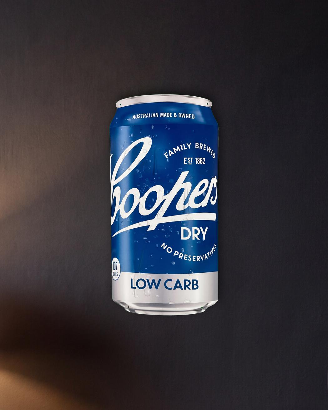 Coopers Dry Beer Can Retro Metal Sign - 380 x 810mm shown in a night console - scale render at 380 x 810mm