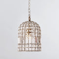 Whitney Dome Glass Crystal Chandelier - Brass