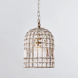Whitney Dome Glass Crystal Chandelier - Brass