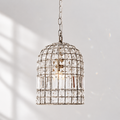 Whitney Dome Glass Crystal Chandelier - Brass