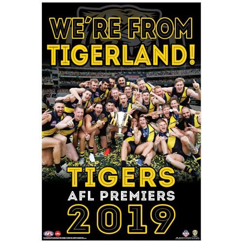 2019 Richmond Tigerland Premiers Print Framed - Official AFL Memorabilia - KING CAVE