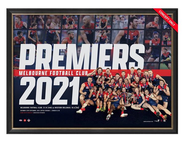 2021 Melbourne Demons Premiers Print Framed - Official AFL Memorabilia - KING CAVE