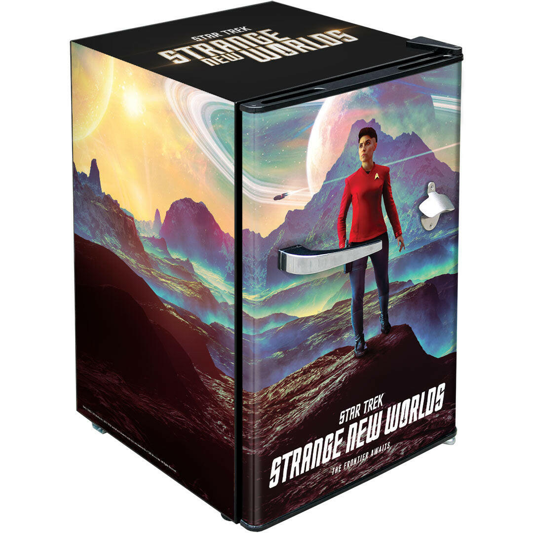 Star Trek Strange New Worlds 'Ortegas' Design Retro Mini Bar Fridge 70 Litre Schmick Brand With Opener - BC70B-RET-ST-SNW10