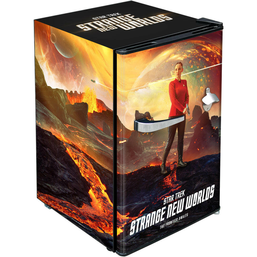 Star Trek-Strange New Worlds 'La'an' Design Retro Mini Bar Fridge 70 Litre Schmick Brand With Opener - BC70B-RET-ST-SNW9