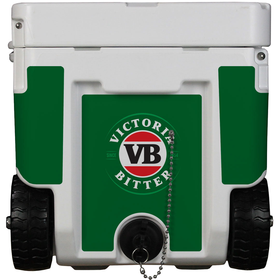 VB Branded Rhino ES-50QT Roto Molded Foam Injected 50 Litre Ice Box with Longest Ice Retention & Cool Wheels with Handle - Model ES-50QTW-VB-V2