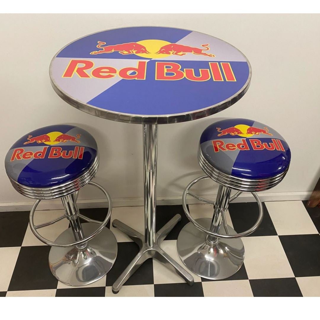 Red Bull Bar Table & Bar Stool Set