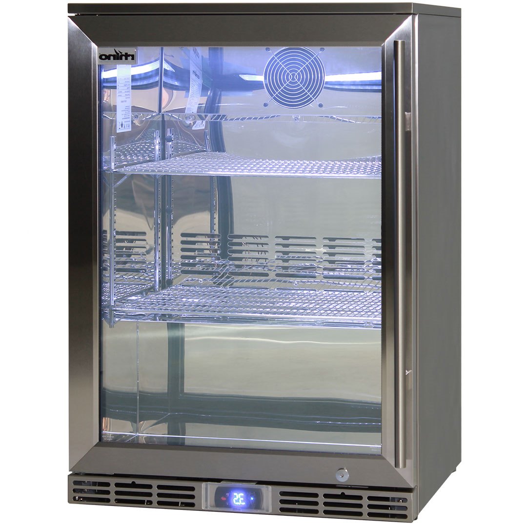 Rhino Alfresco Kitchen Glass Door Outdoor Bar Fridge Great For Cold Beer In Hot Climates - Model GSP1HL-SS