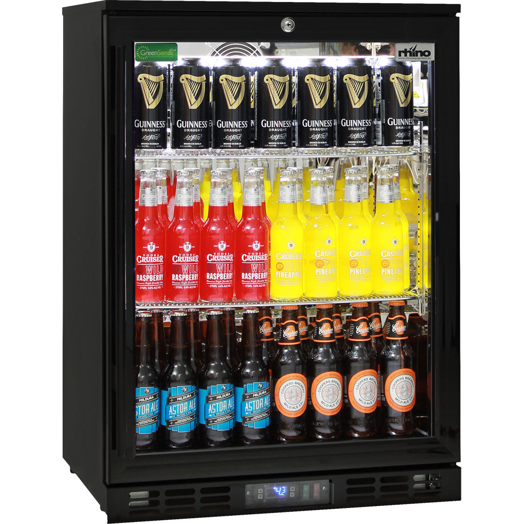 Rhino Black Commercial Glass Door Bar Fridge With Energy Efficient Parts And Operation - Model SG1R-B