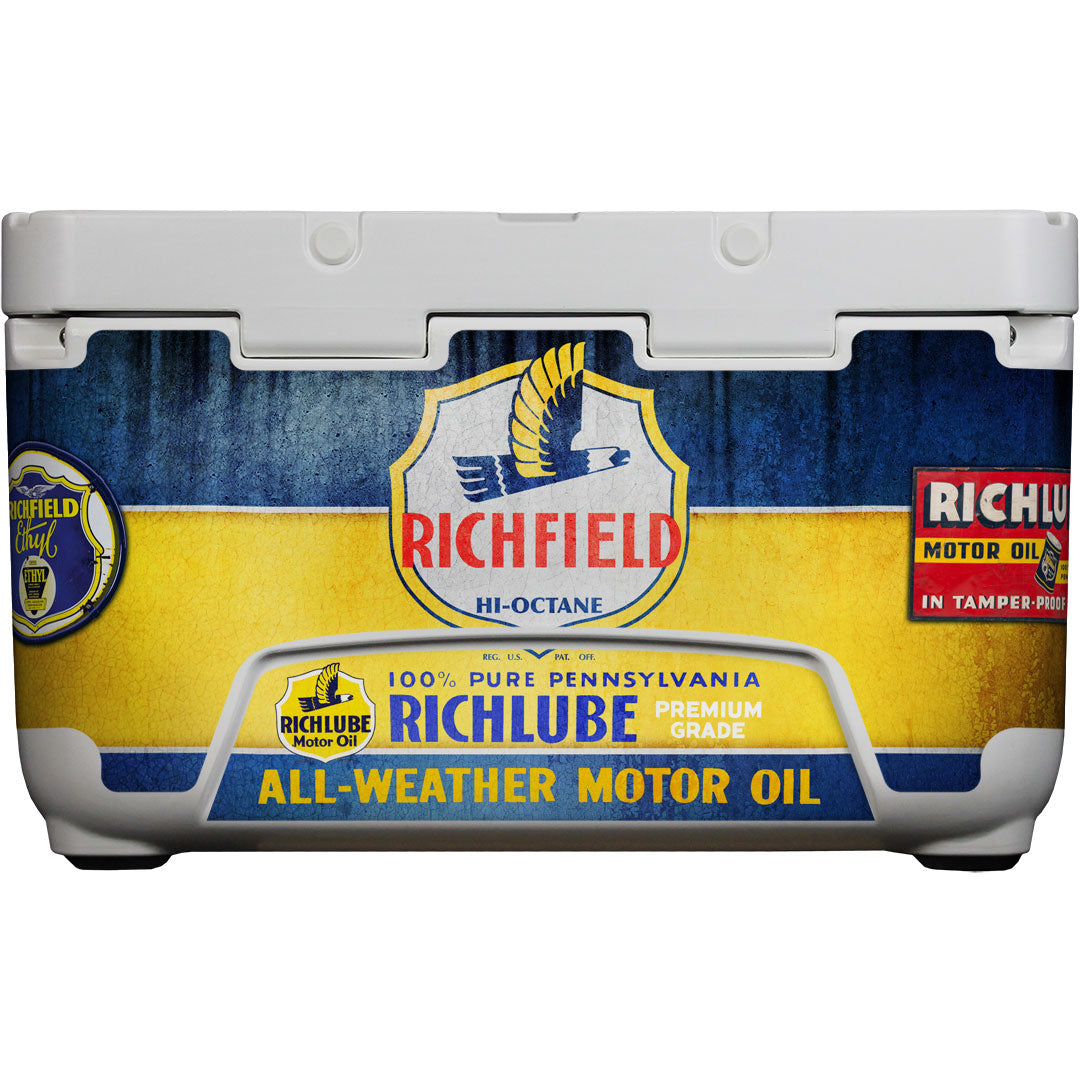 Richfield Rhino Vintage Fuel Brand Roto Molded Foam Injected 50 Litre Ice Box With Longest Ice Retention ES-50QT - Model ES-50FP-RICHFIELD