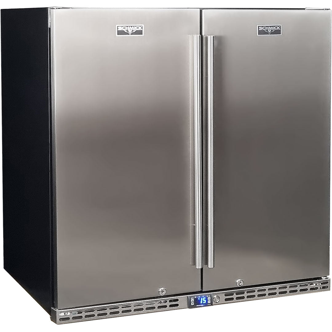 Schmick Stainless Steel Quiet Running 2 Door Bar Fridge With Quality Parts And Quiet Operation  - Model SK245-SD