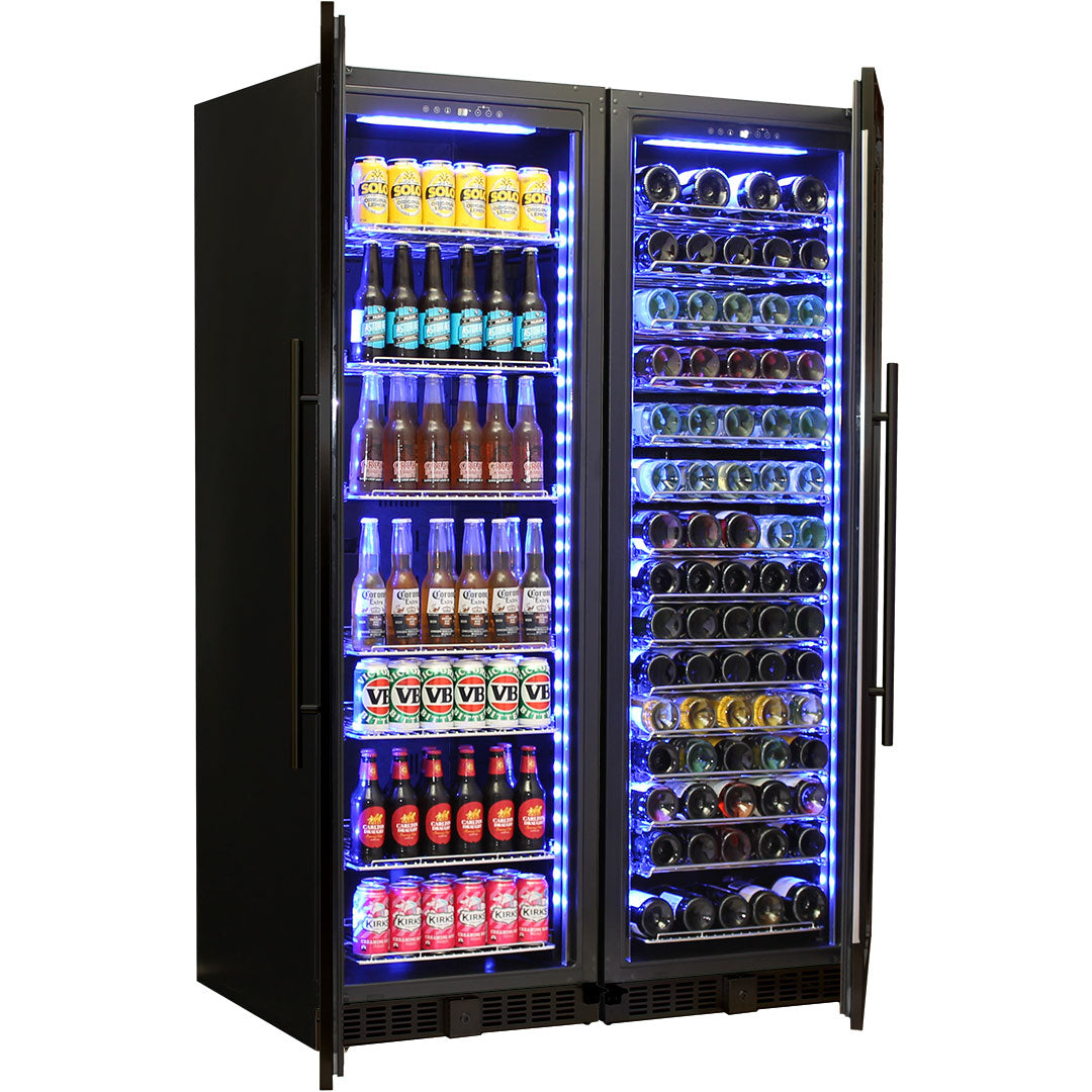 Schmick Matching Upright Glass Door Beer And Wine Refrigerator Combination - Model BD425-Combo-B
