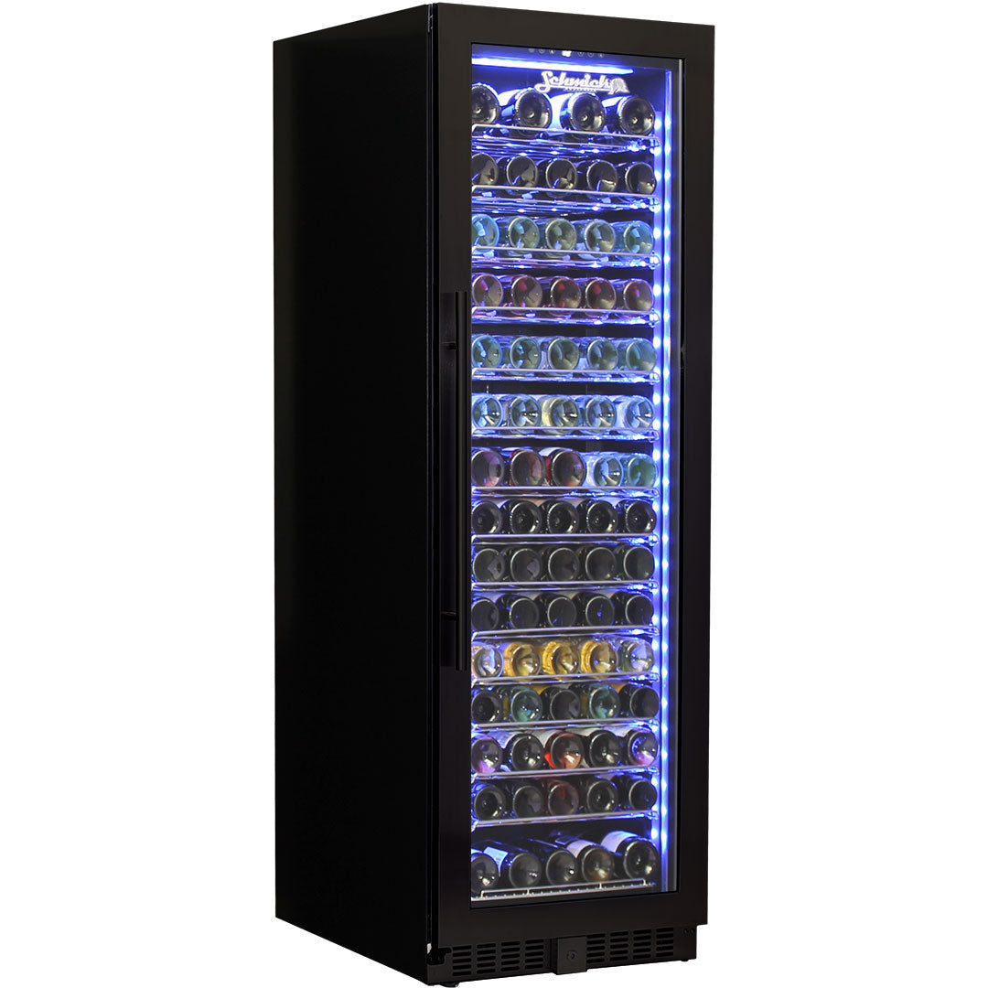 Schmick Upright Black Glass Door Wine Refrigerator - Model BD425W-B