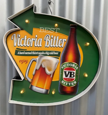 VB Victoria Bitter 12 Volt Illumintated Embossed Light Up LED Bar Sign