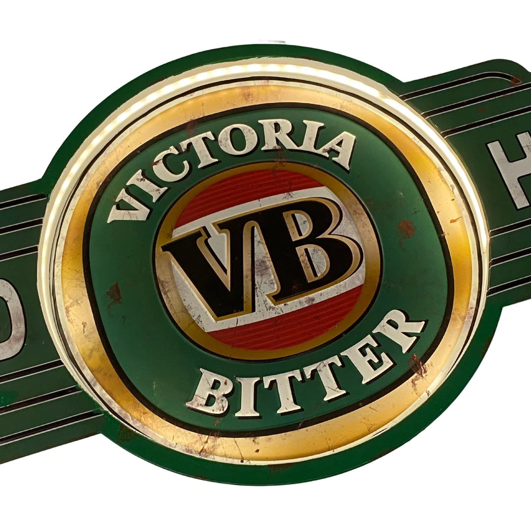 VB Victoria Bitter 12 Volt Premium Embossed Light Up LED Bar Sign