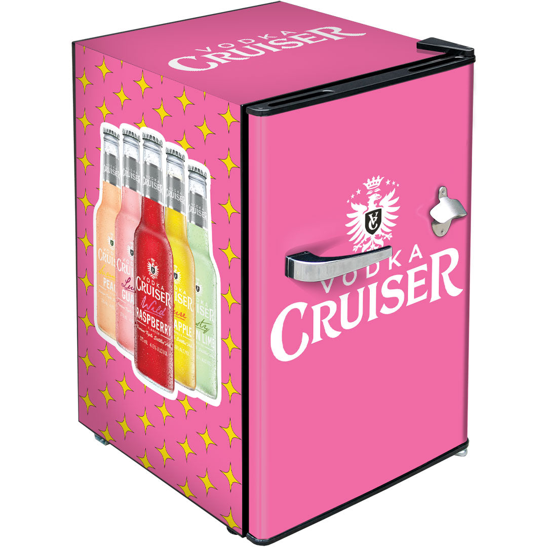 Vodka Cruiser Official Designed Mini Bar Fridge 70 Litre Schmick Brand With Opener - Model HUS-BC70B-VC