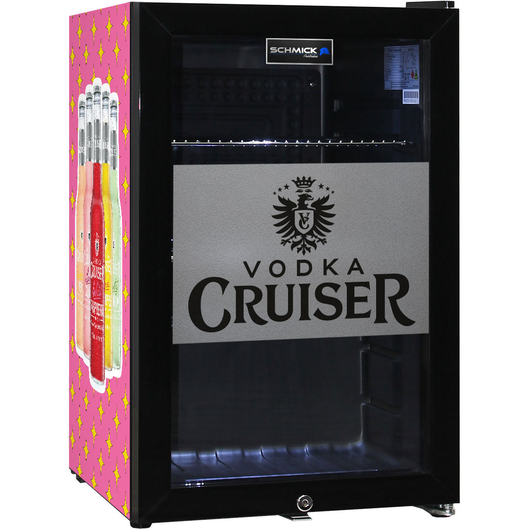 Vodka Cruiser Official Designed Mini Bar Fridge 70 Litre Double Glazed - Model SC70-B-VC