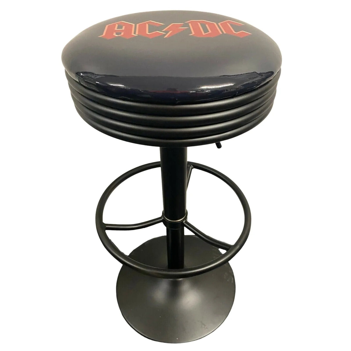 AC/DC Black Matt Gas-Lift Adjustable Bar Stool - KING CAVE
