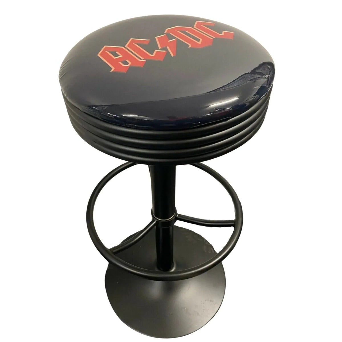 AC/DC Black Matt Gas-Lift Adjustable Bar Stool - KING CAVE