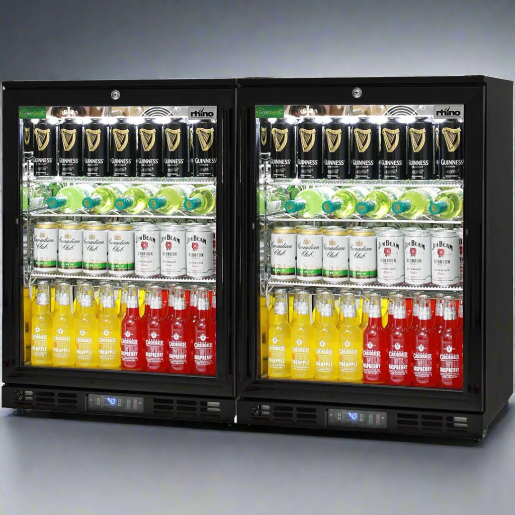 Alfresco Glass 2 Door Bar Fridge Combination Extremely Energy Efficient - KING CAVE