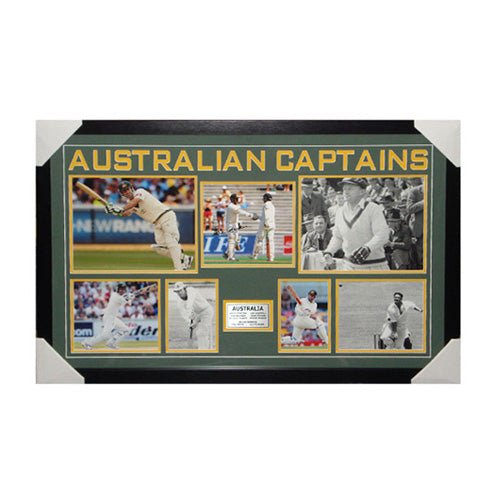 Australian Captains Collage Framed - Signed by Allan Border - KING CAVE