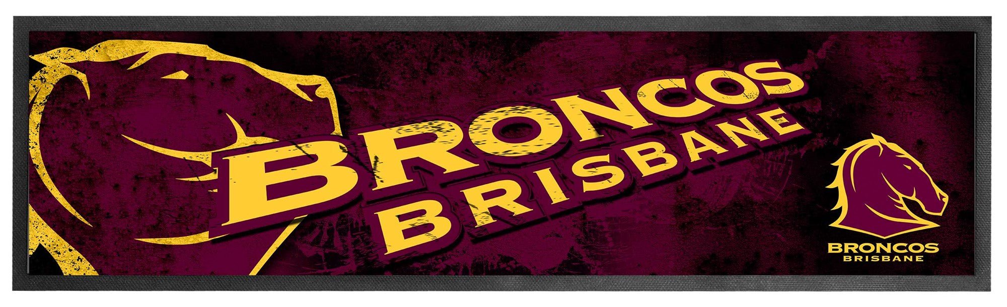 Brisbane Broncos NRL Premium Rubber-Backed Bar Mat Runner - KING CAVE