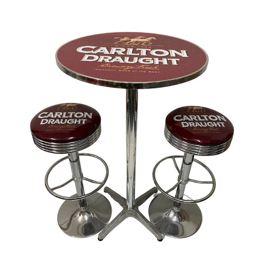 Carlton Draught Bar Table & 2 Stool Package - KING CAVE