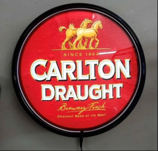 Carlton Draught Illuminated Bar Light Wall Mount - KING CAVE