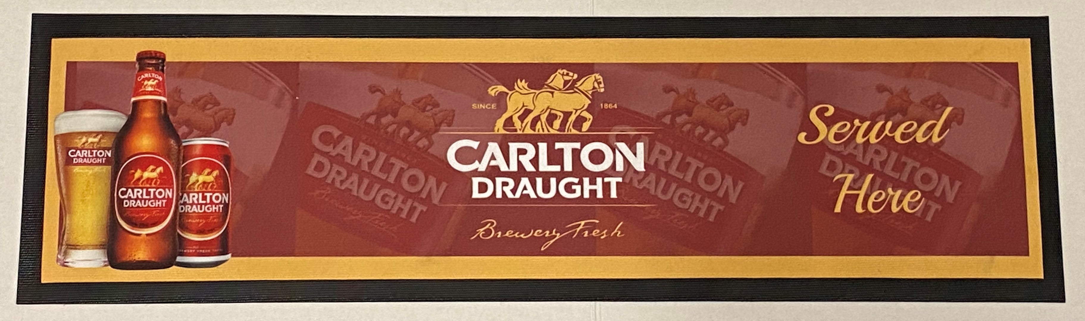 Carlton Draught Premium Rubber-Backed Bar Mat Runner - KING CAVE
