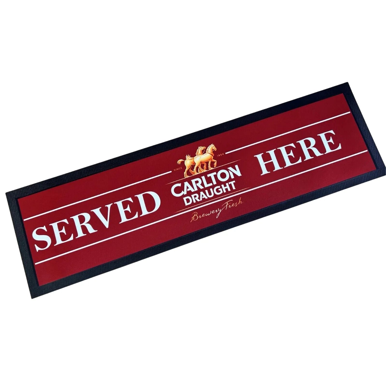Carlton Draught Served Here Premium Rubber-Backed Bar Runner - KING CAVE