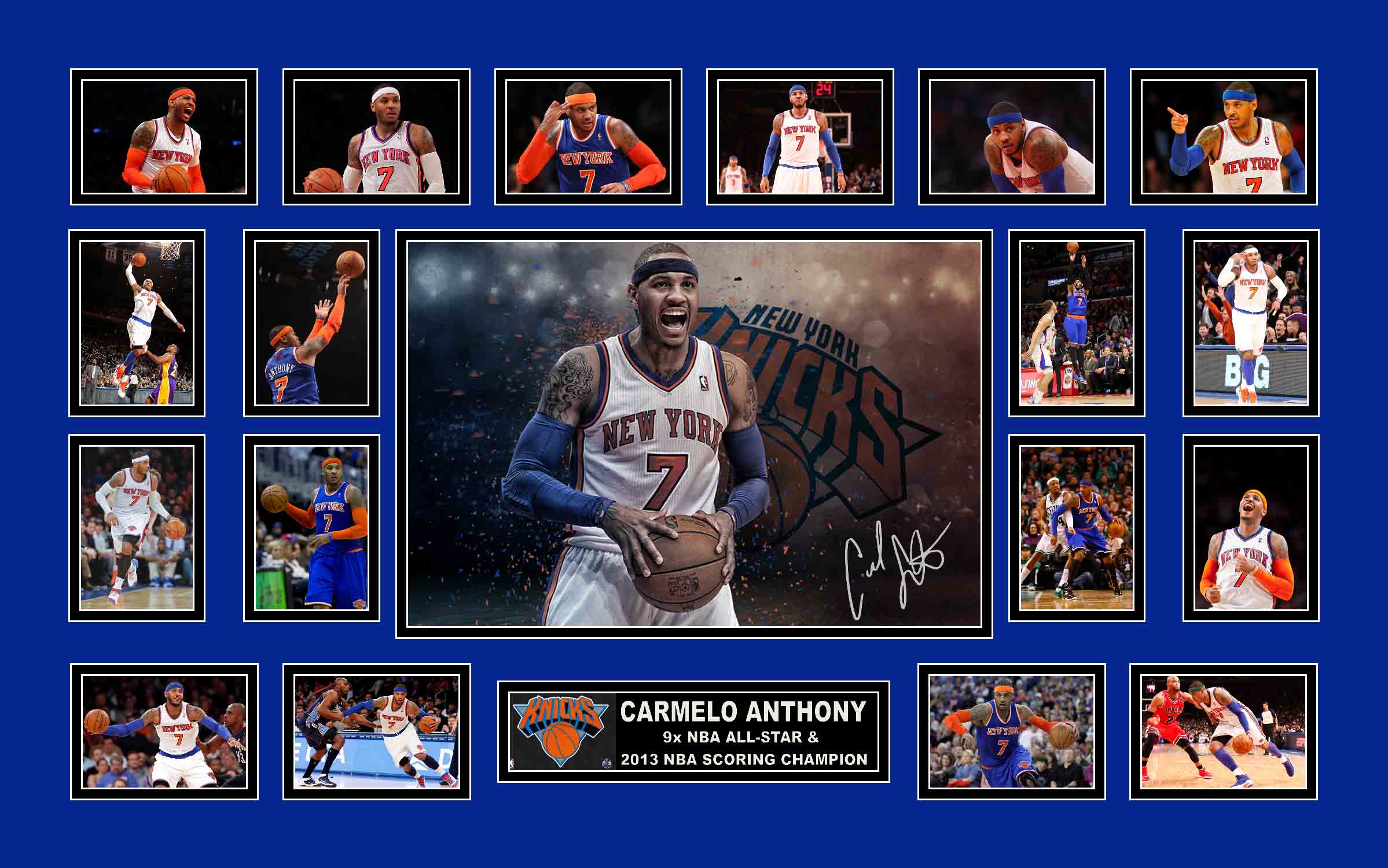 Carmelo Anthony Large Collage Framed - KING CAVE
