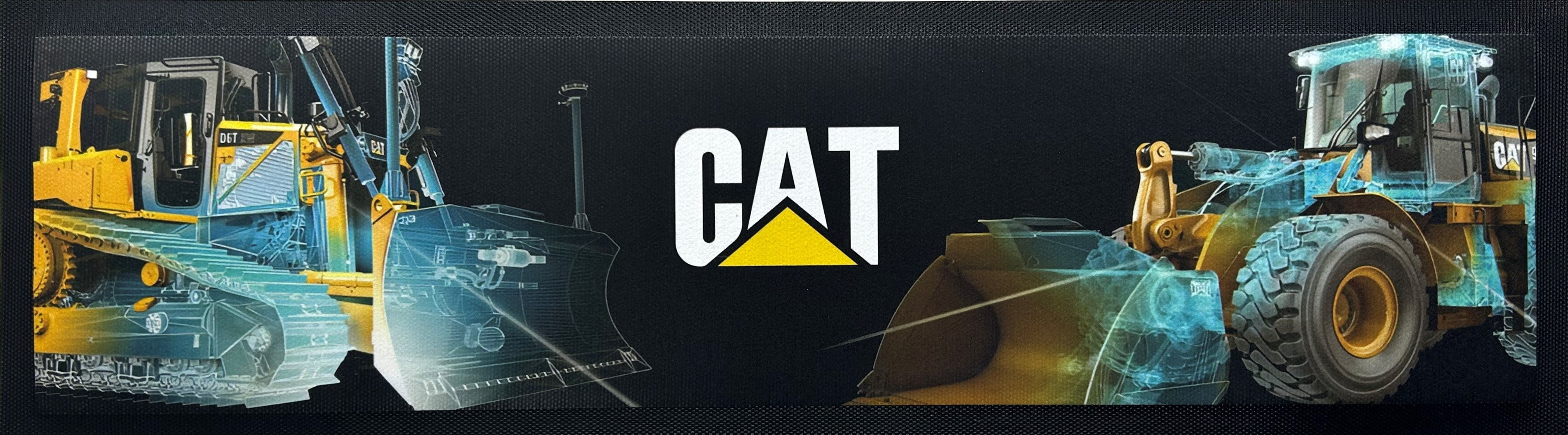 Caterpillar CAT Diggers Premium Rubber-Backed Bar Mat Runner - KING CAVE