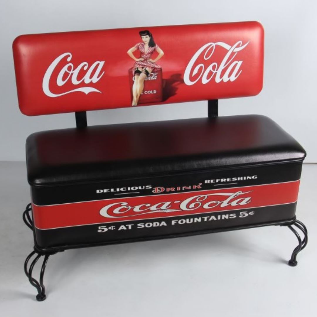 Coca-Cola Premium Quality Bench Seat Storage Underneath - KING CAVE