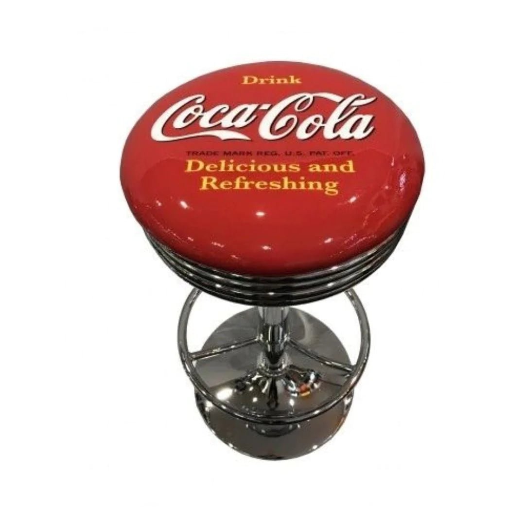 Coca-Cola Premium Retro Gas-Lift Bar Stool - KING CAVE