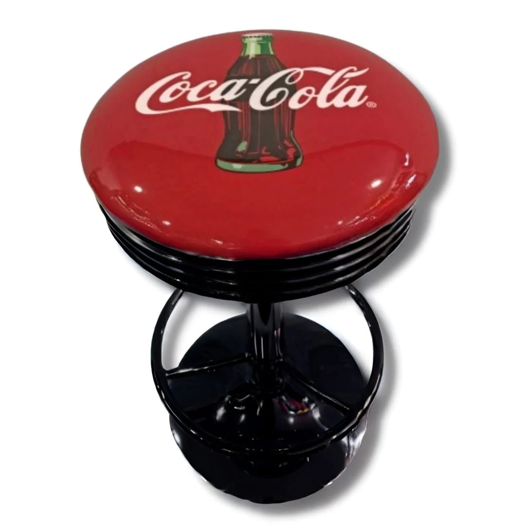 Coca-Cola Red Premium Retro Gas-Lift Bar Stool - KING CAVE