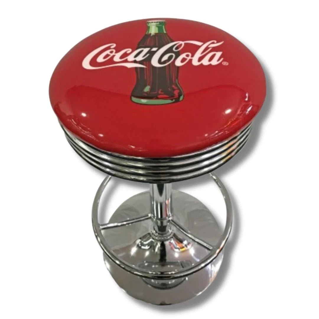 Coca-Cola Red Premium Retro Gas-Lift Bar Stool - KING CAVE