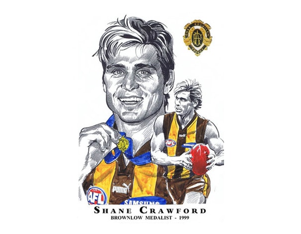Shane Crawford Brownlow Medal Illustration Framed