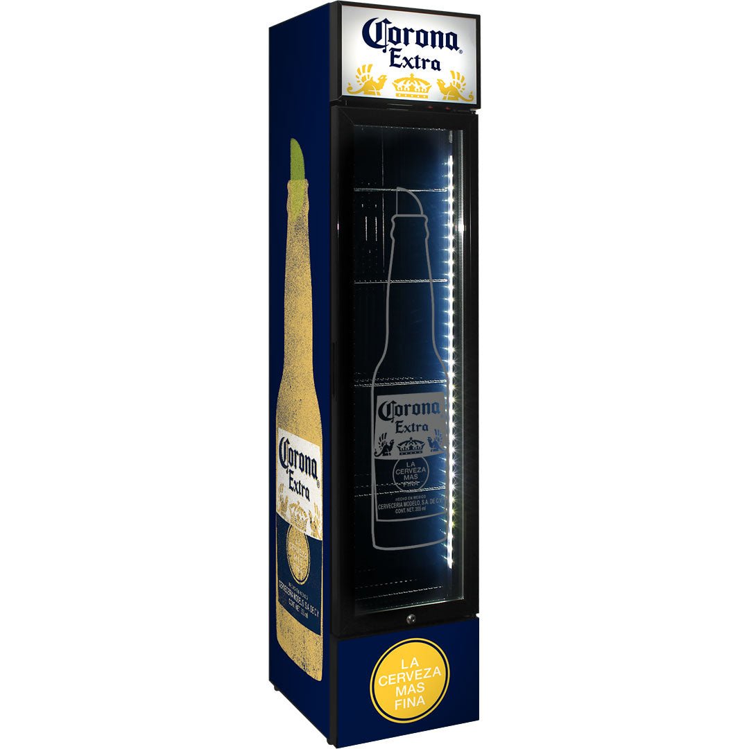 Corona Branded Skinny Upright Bar Fridge - KING CAVE