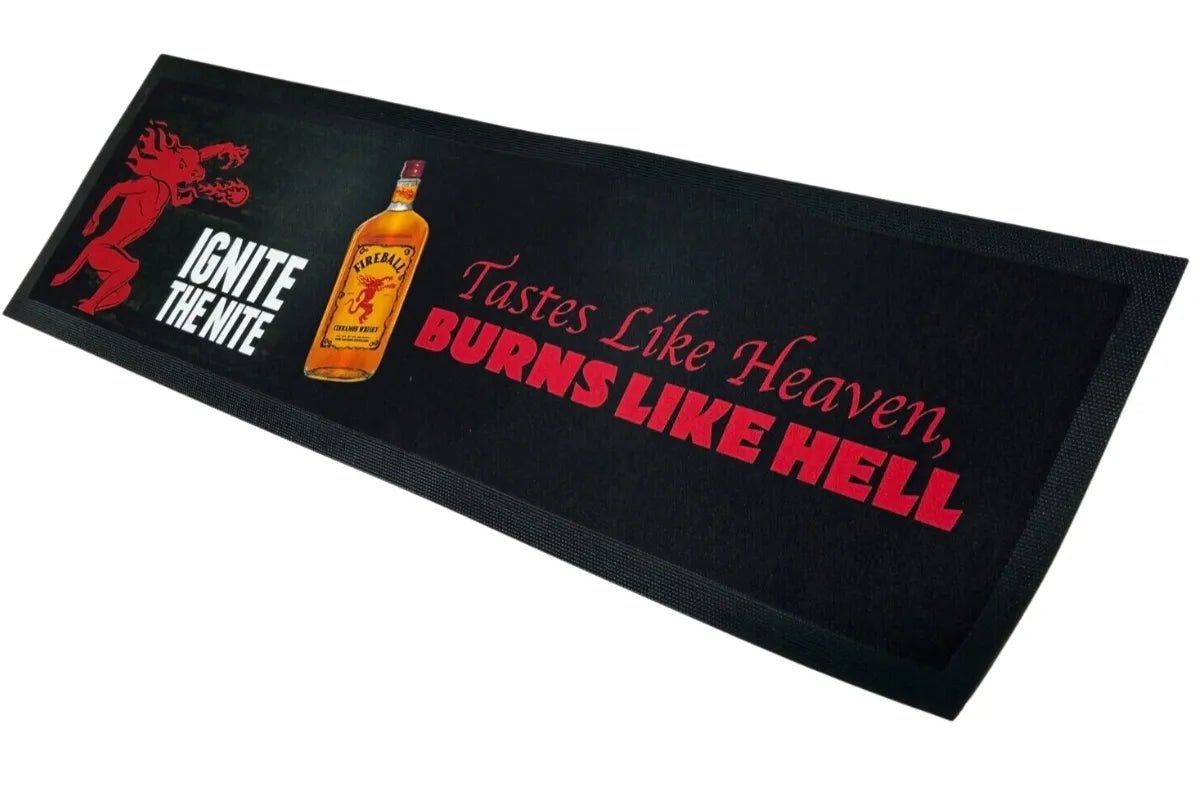 Fireball Whiskey Premium Rubber Bar Mat Runner - KING CAVE