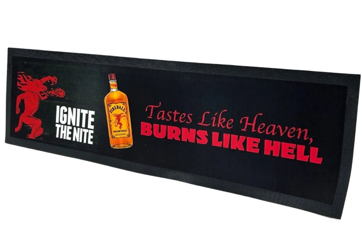 Fireball Whiskey Premium Rubber Bar Mat Runner - KING CAVE