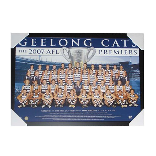 Geelong 2007 Premiership Team Print Framed - KING CAVE