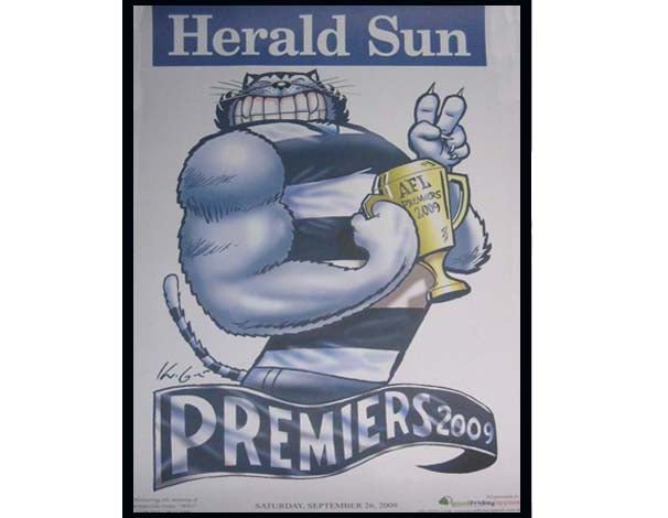 Geelong Cats 2009 Knight Premiers Poster Framed - KING CAVE