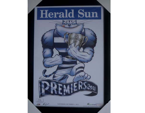 Geelong Cats 2011 Knight Premiers Poster Framed - KING CAVE
