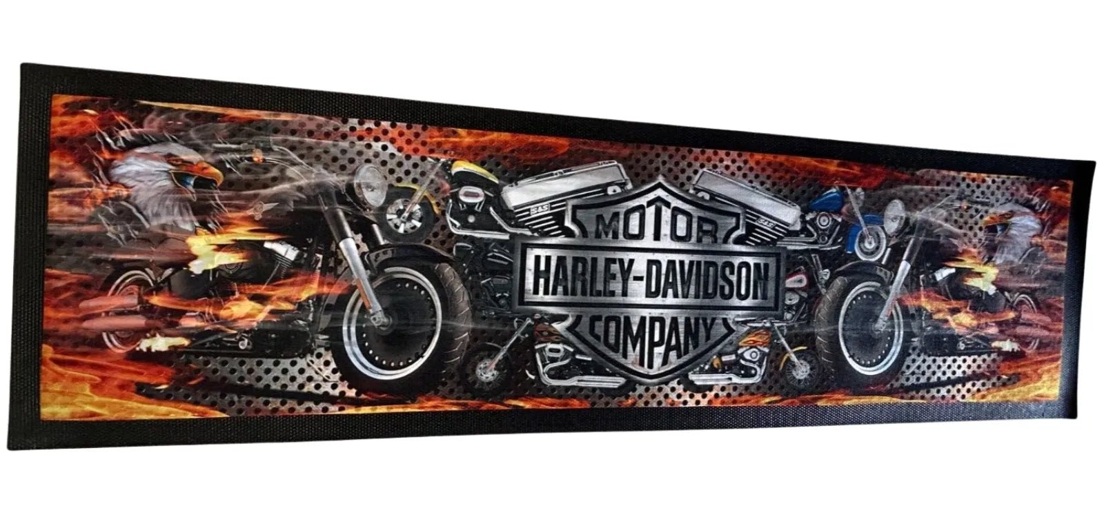Harley Davidson Motor Company Premium Rubber-Backed Bar Mat Runner - KING CAVE