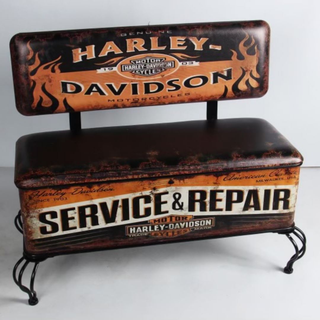 Harley Davidson Service & Repair Premium Quality Bench Seat Storage Underneath - KING CAVE